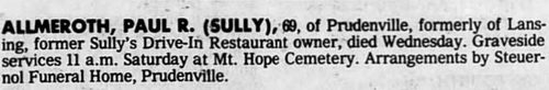 Sullys Drive-In - Jul 1985 Sully Passes Away (newer photo)